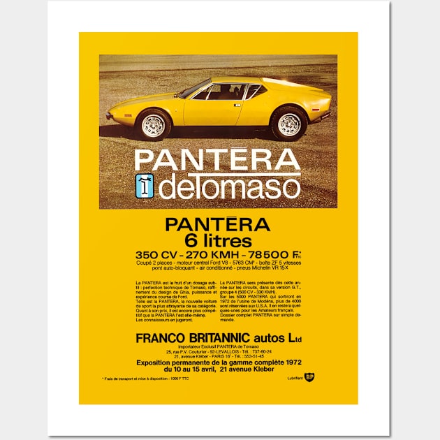 DE TOMASO PANTERA - advert Wall Art by Throwback Motors